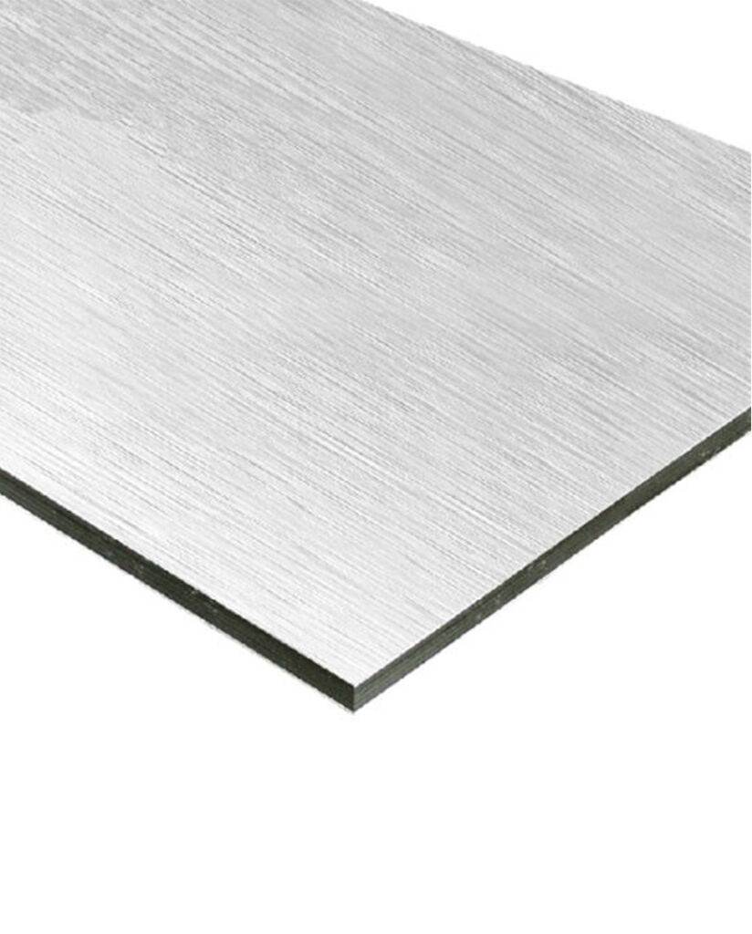 Panel De Aluminio Compuesto 1 25 X 4 20 Brush Plateado Rayado